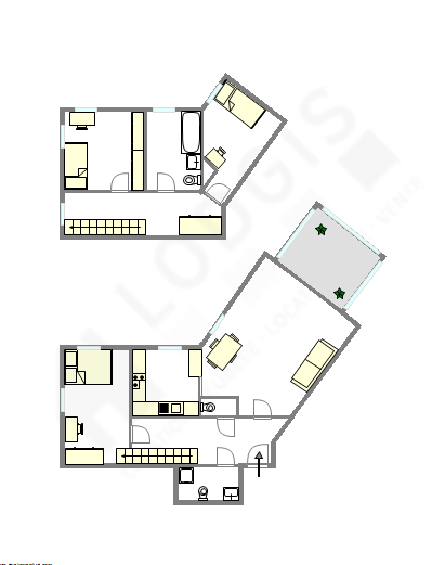 Appartement Paris 19° - Plan interactif