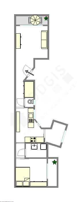 Appartement Paris 18° - Plan interactif