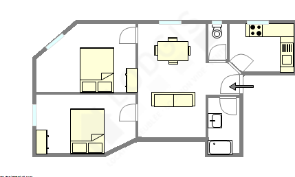 Appartement Paris 14° - Plan interactif