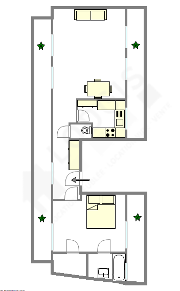 Appartement Paris 16° - Plan interactif