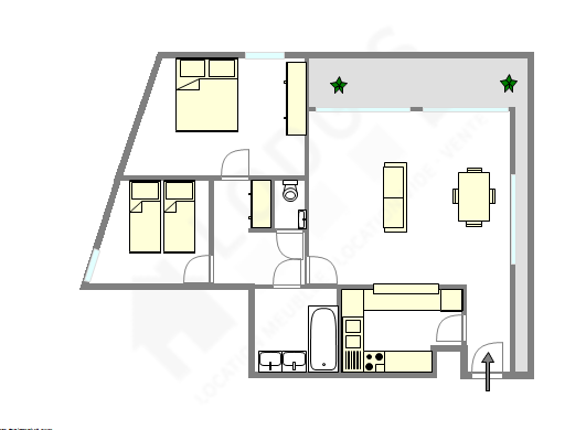 Appartement Paris 13° - Plan interactif