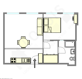 Appartement Paris 11° - Plan interactif