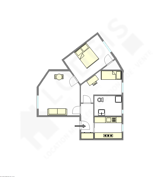 Appartement Paris 9° - Plan interactif