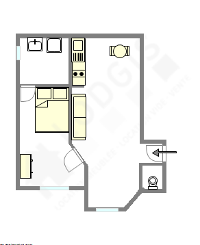 公寓 巴黎10区 - 平面图