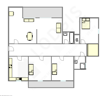 Appartement Paris 19° - Plan interactif