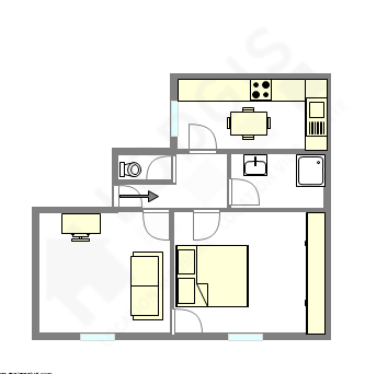Appartement Paris 13° - Plan interactif