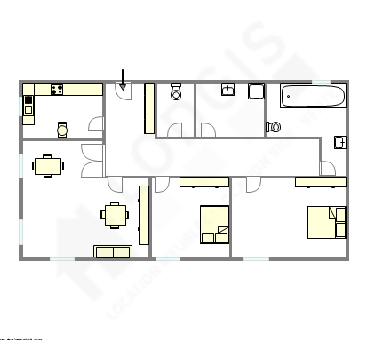 Appartement Paris 15° - Plan interactif
