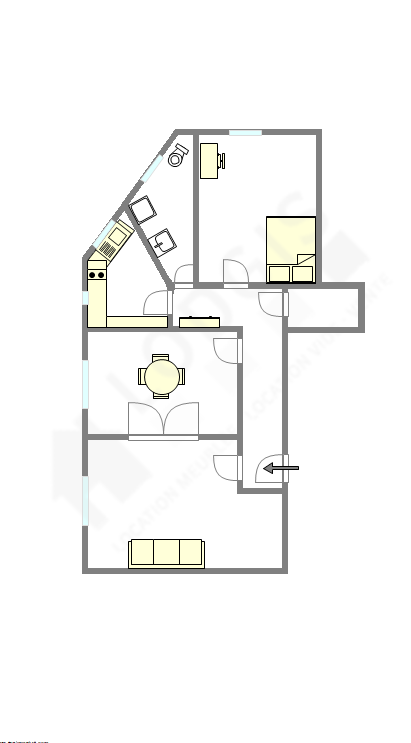 Appartement Paris 13° - Plan interactif