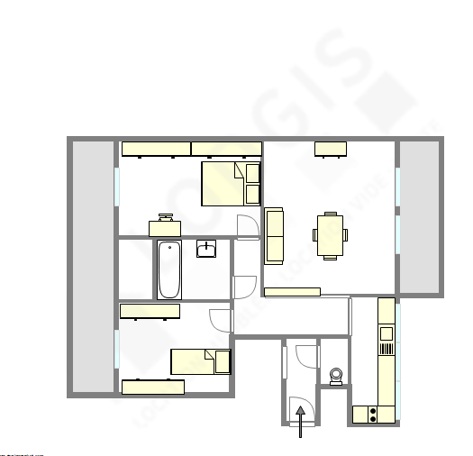Appartement Paris 13° - Plan interactif
