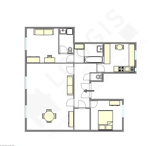 Appartement Paris 4° - Plan interactif