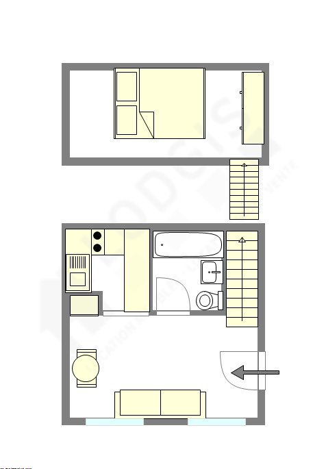 Appartement Paris 3° - Plan interactif