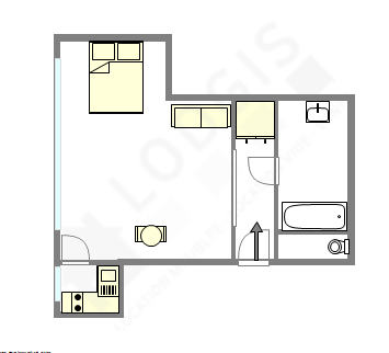 Appartement Paris 15° - Plan interactif