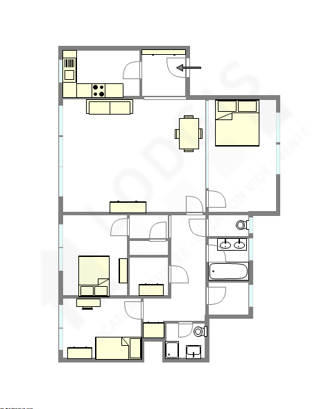 Apartamento Paris 16° - Plano interativo