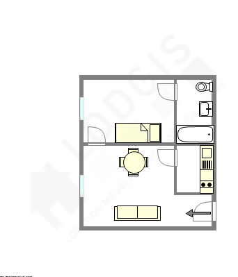 Appartement Paris 6° - Plan interactif