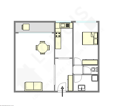 Appartement Paris 20° - Plan interactif