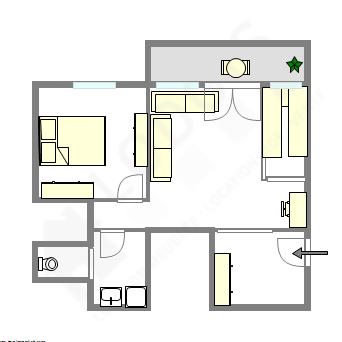 Appartement Paris 20° - Plan interactif