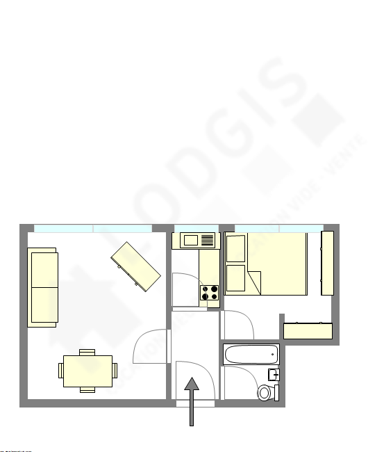 Appartement Paris 20° - Plan interactif