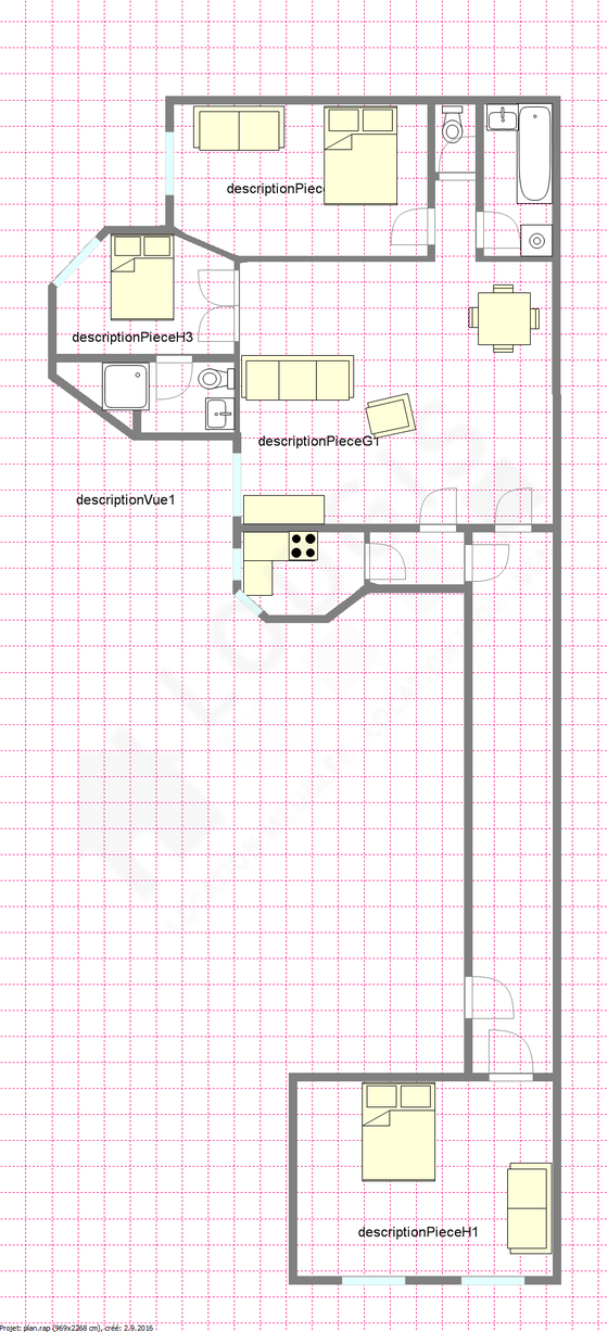 Appartement Paris 16° - Plan interactif