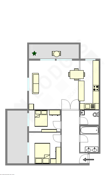 Appartement Paris 19° - Plan interactif