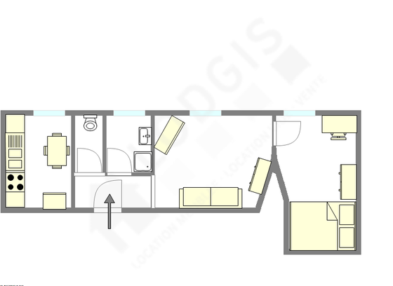 Apartamento Paris 18° - Plano interativo