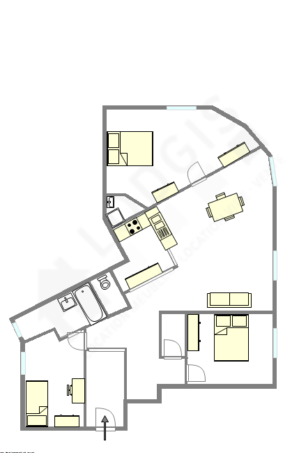 Appartement Paris 15° - Plan interactif