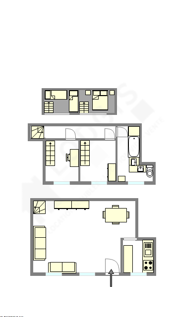 Duplex Paris 15° - Plan interactif