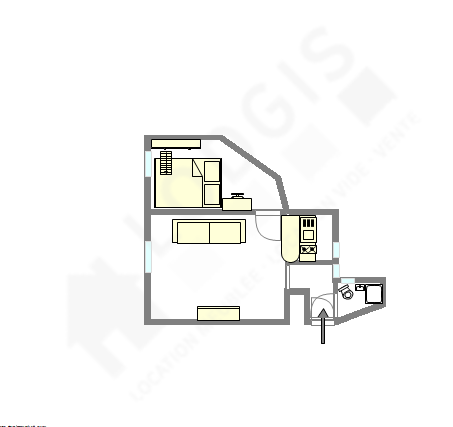 Appartement Paris 14° - Plan interactif