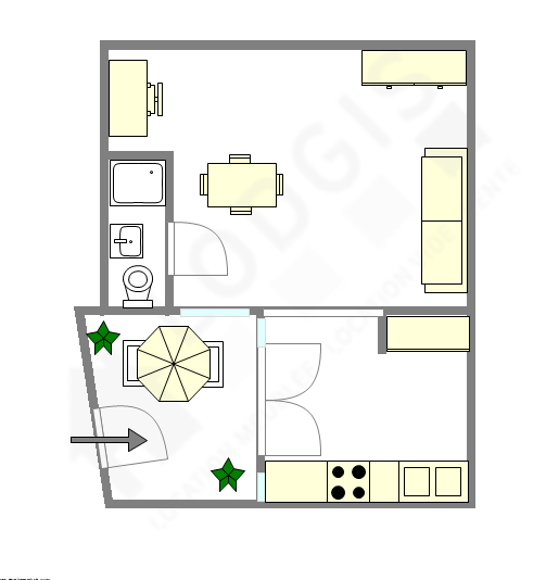 Appartement Paris 20° - Plan interactif