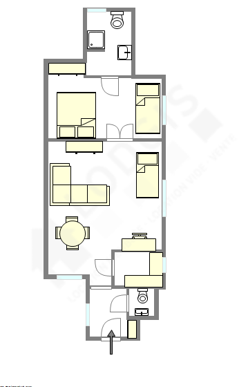 Appartement Paris 16° - Plan interactif