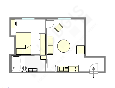 Appartement Paris 14° - Plan interactif
