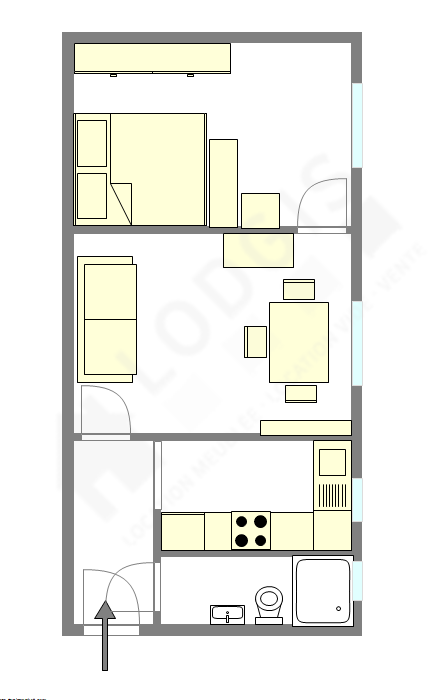 Appartement Paris 19° - Plan interactif