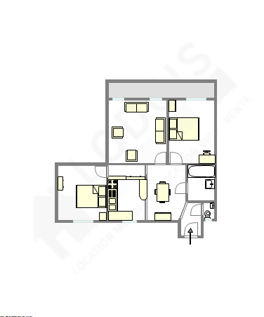 Appartement Paris 19° - Plan interactif