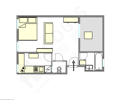 Appartement Paris 13° - Plan interactif