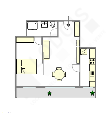 Appartement Paris 20° - Plan interactif
