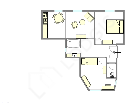 Appartement Paris 16° - Plan interactif