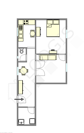 Appartement Paris 19° - Plan interactif