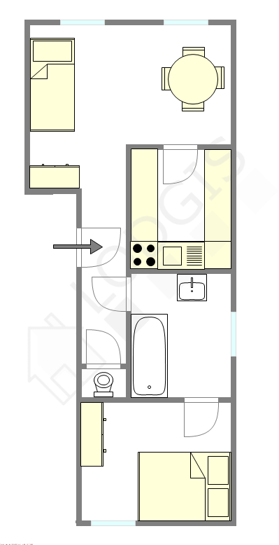 Appartement Paris 15° - Plan interactif