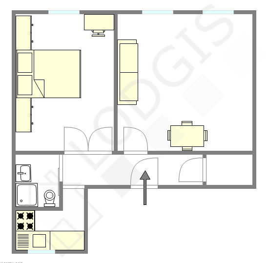 Appartement Paris 17° - Plan interactif
