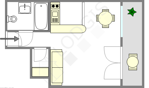 Appartement Paris 15° - Plan interactif