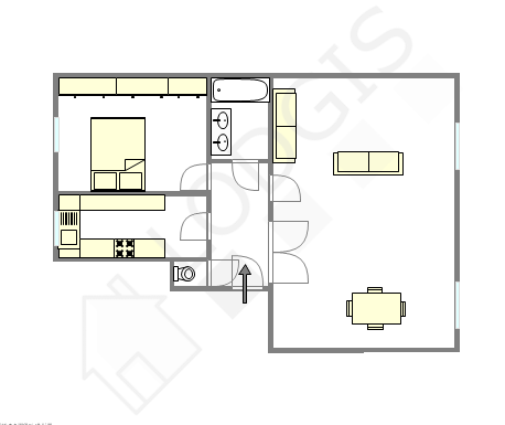 Appartement Paris 14° - Plan interactif