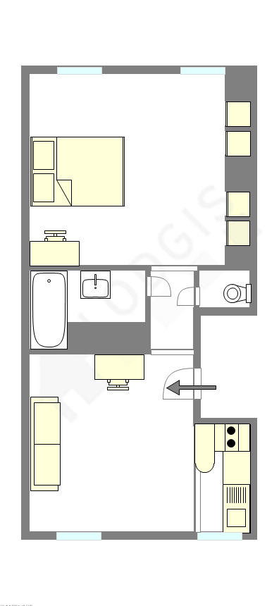 Appartement Paris 18° - Plan interactif
