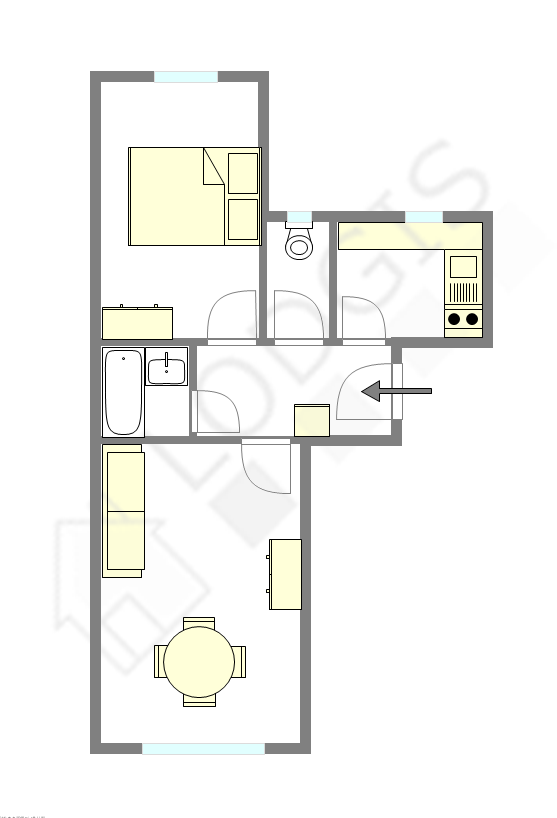 Appartement Paris 15° - Plan interactif