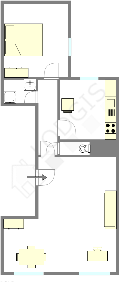 Appartement Paris 5° - Plan interactif