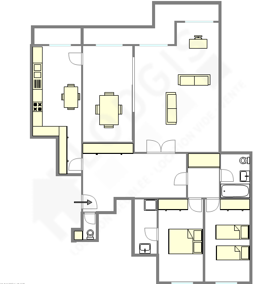 Apartamento París 13° - Plano interactivo