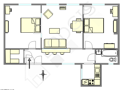 Appartement Paris 3° - Plan interactif