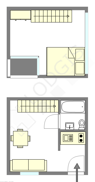Duplex Paris 3° - Plan interactif