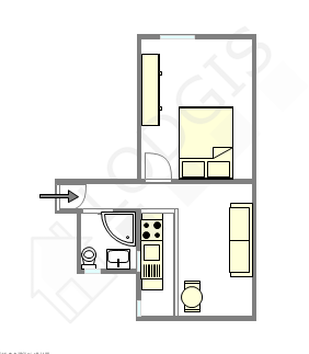 Wohnung Paris 11° - Interaktiven Plan