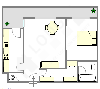 Appartement Paris 17° - Plan interactif