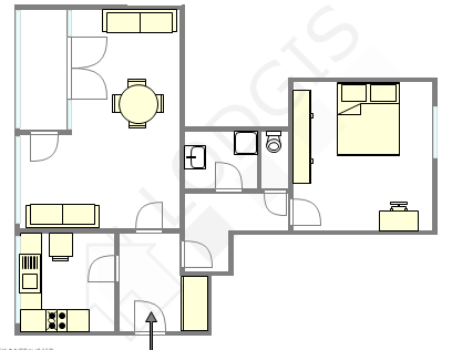 Appartement Paris 12° - Plan interactif