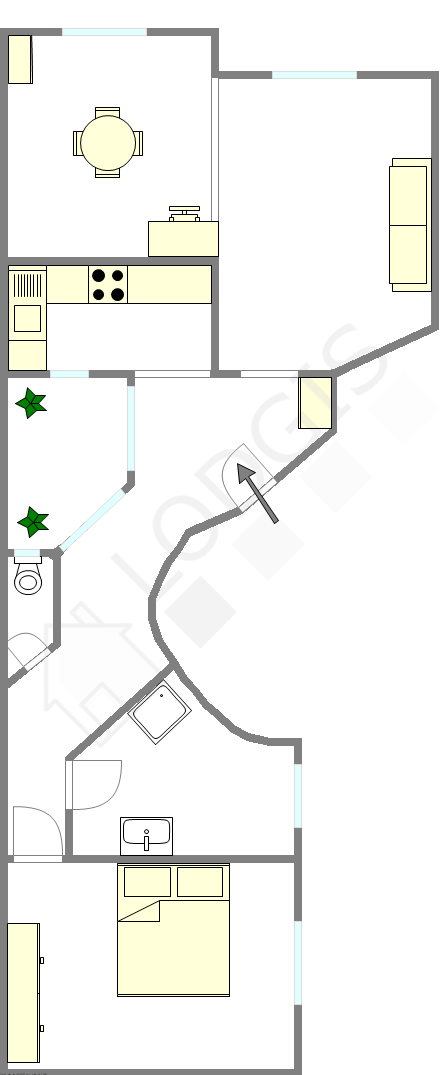 Appartement Paris 12° - Plan interactif